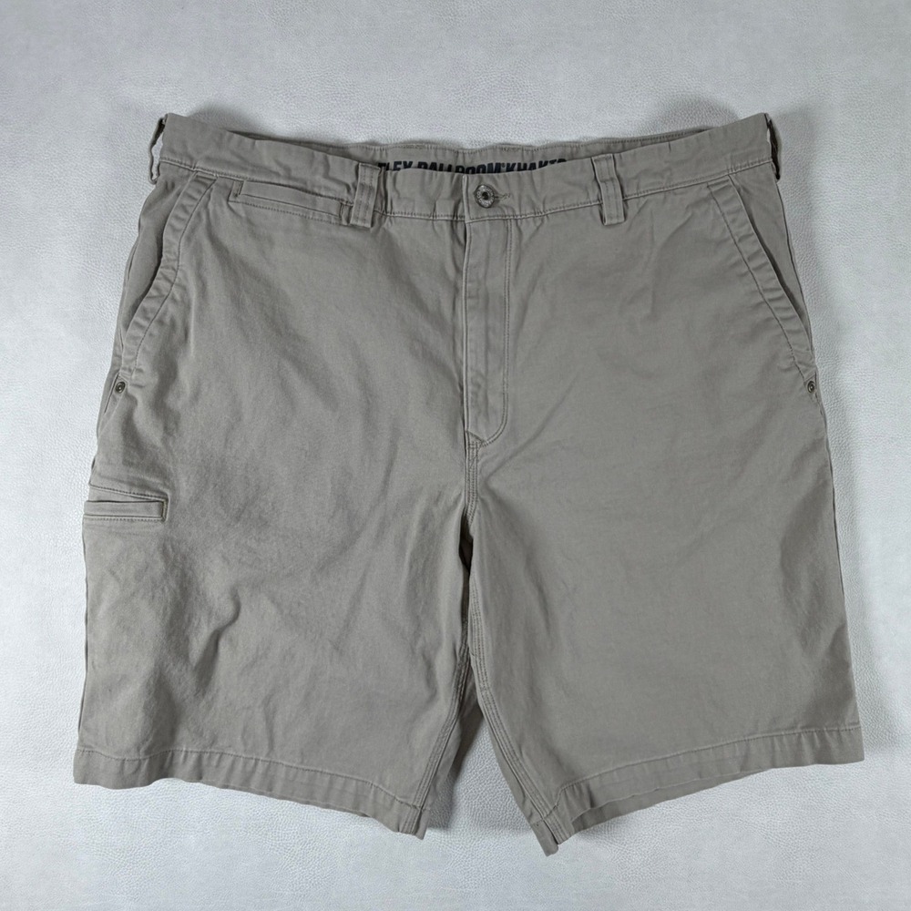 Duluth Trading Co Mens 38 Flex Ballroom Khakis Relaxed Fit Tan Utility Shorts